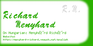 richard menyhard business card